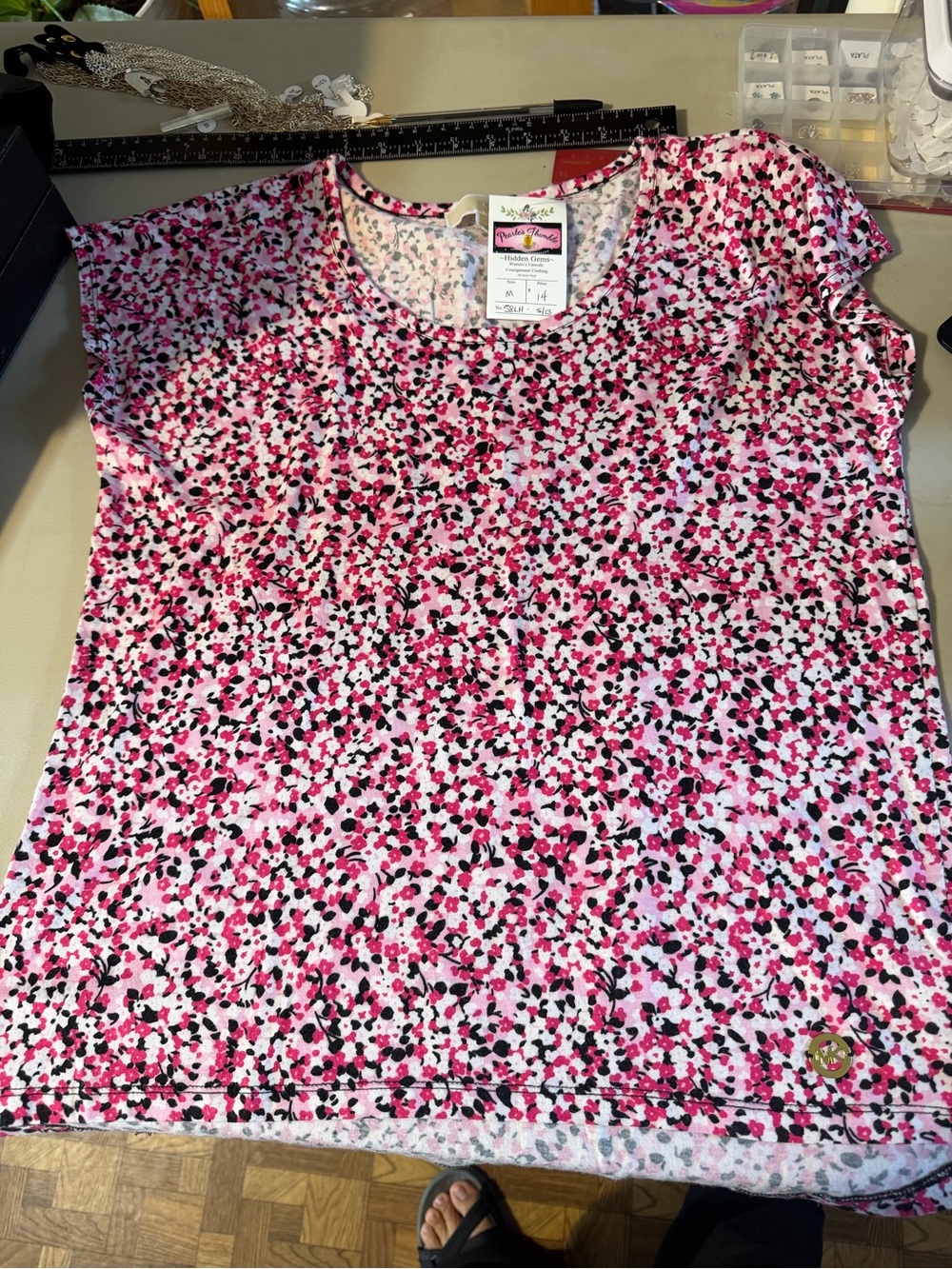 Michael Kors Pink Floral Short-Sleeve Tee
